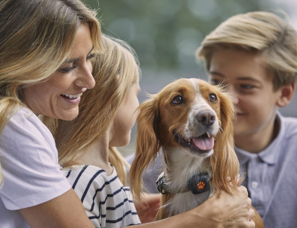 family with a dog