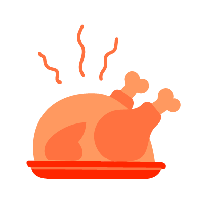 Steaming roast chicken