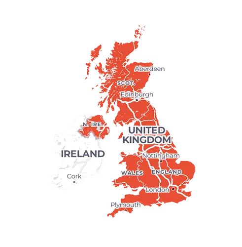 Map of the United Kingdom showing the PitPat coverage for their GPS device