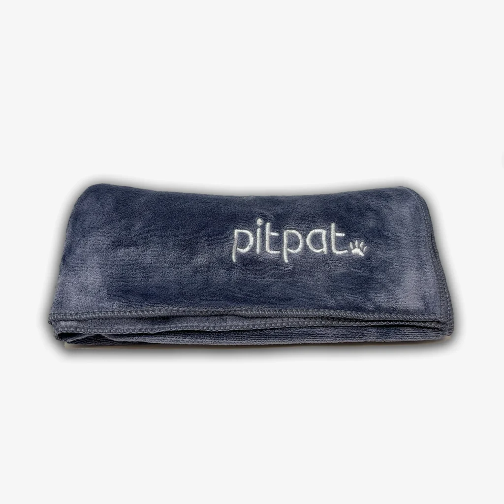 PitPat embroidered microfibre dog towel in grey