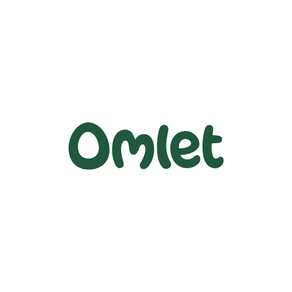 Omlet dog bed company logo in dark green