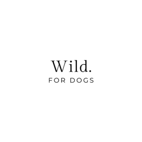 Wild for dogs company logo in black text on a white background